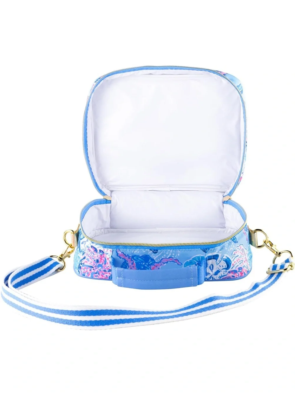 Lilly Pulitzer Blue Floral Bahama Lunch Box Bag Insulated Cooler - New